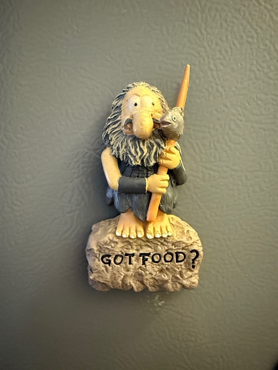 Other - Troll Figurine Magnet - 'Got Food?' - Gray & Tan